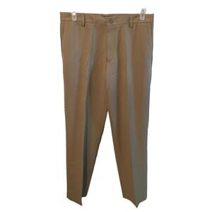 Dockers Straight Fit Pants Mens 34x32 Beige Flat Front Chino Super Soft!